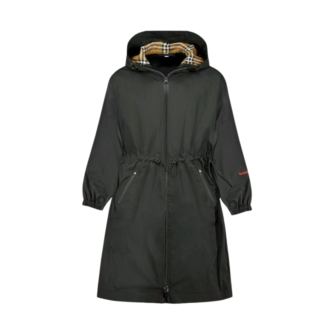 (W) 버버리 벌리 코튼 롱 자켓 블랙((W) Burberry Birley Cotton Long Jacket Black) - 1