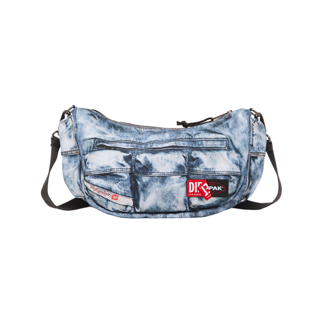 디젤 x 이스트팩 멀티포켓 백 트롱프 뢰유 데님 블루(Diesel x Eastpak Multipocket Bag In Trompe L'Oeil Denim Blue)