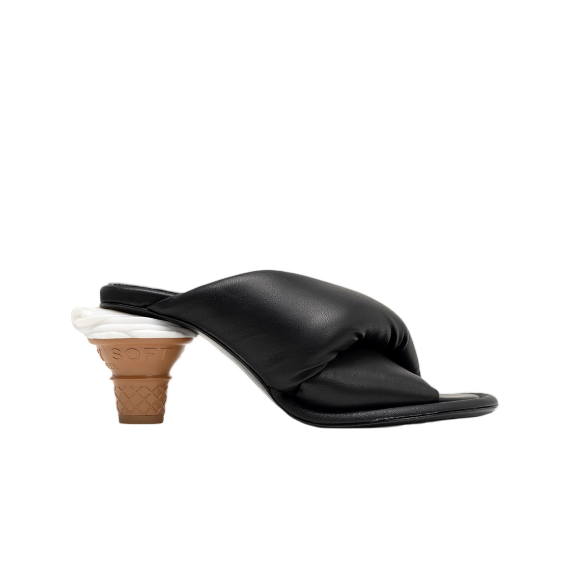 (W) 메종 미하라 야스히로 소프트 서브 힐 퍼퍼 샌들 블랙((W) Maison Mihara Yasuhiro Soft Serve Heel Puffer Sandals Black) - 1
