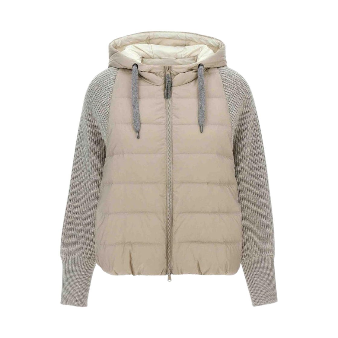 MH5042699-C7958 (W) Brunello Cucinelli Hooded Down Jacket Beige