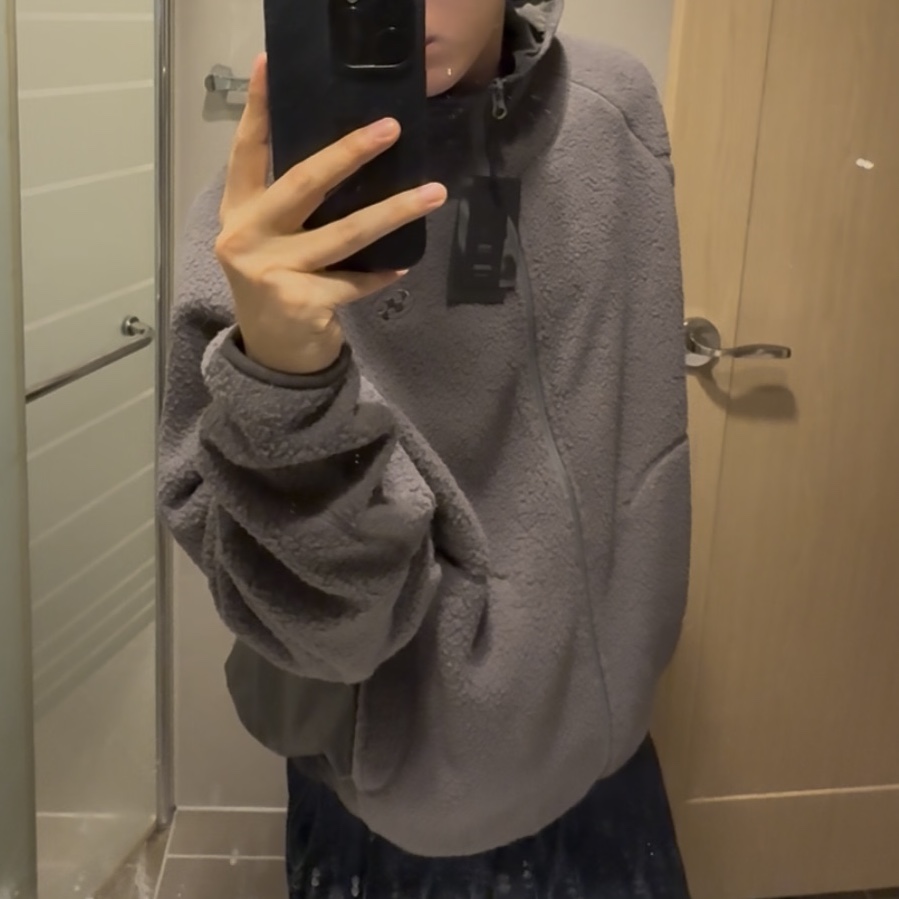 Sansan Gear Fleece Jacket Khaki_25FW 착용 스타일 - 2