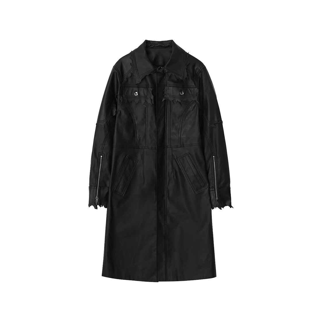 비엘알 램스킨 코티드 데님 믹스드 롱 코트(BLR Lambskin Coated Denim Mixed Long Coat)