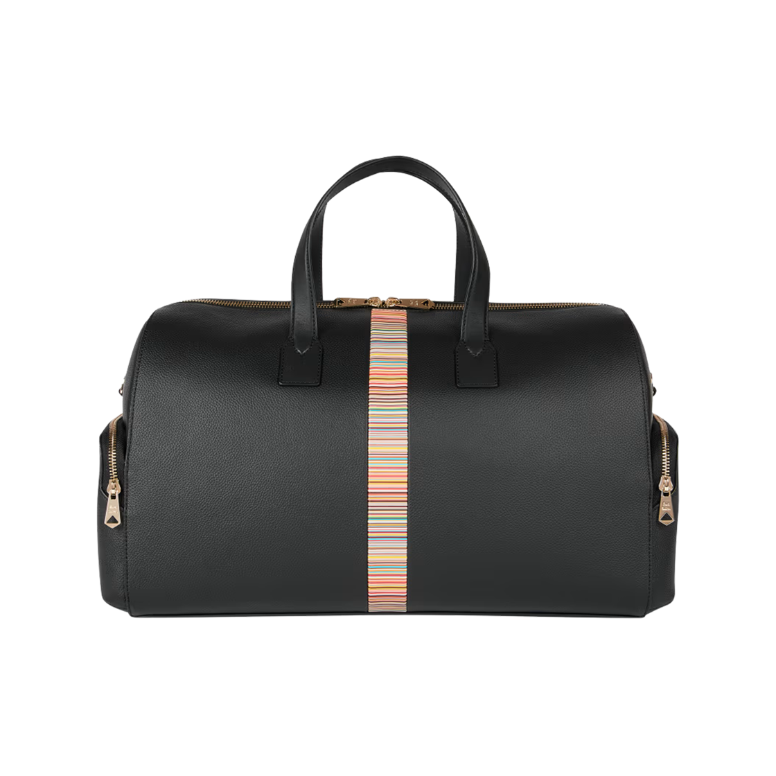 M1A-8180-CMULTI-79 Paul Smith Stripe Signature Leather Trim Day Holdall Black