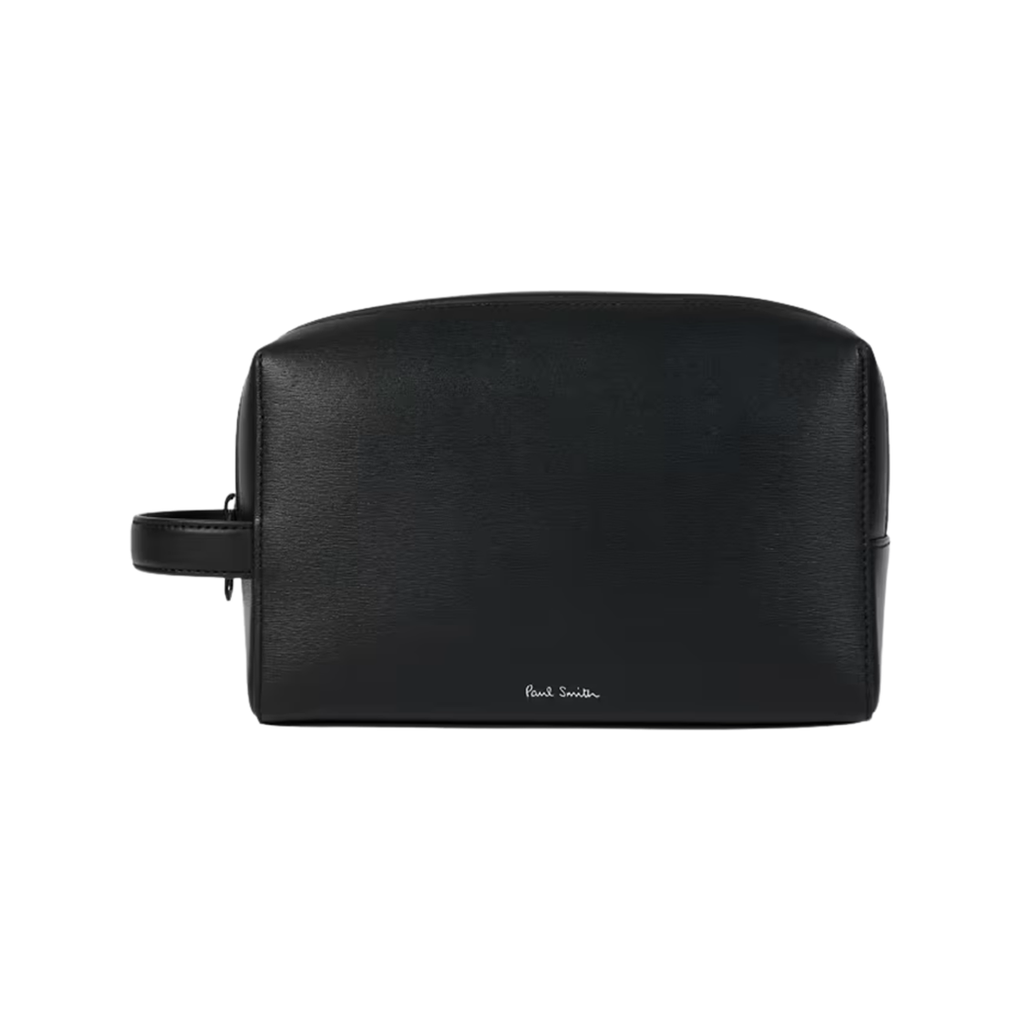 폴 스미스 스트로 그레인 자수 레더 워시백 블랙(Paul Smith Straw Grain Embossed Leather Wash Bag Black)
