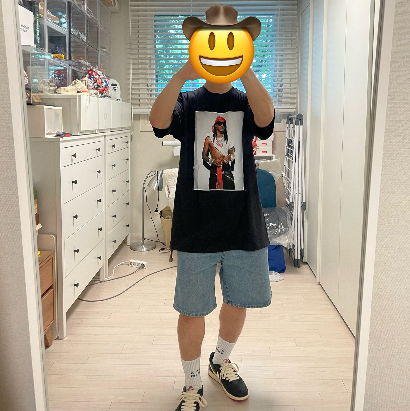 Supreme Playboi Carti T-Shirt Black - 25FW 착용 스타일 - 2