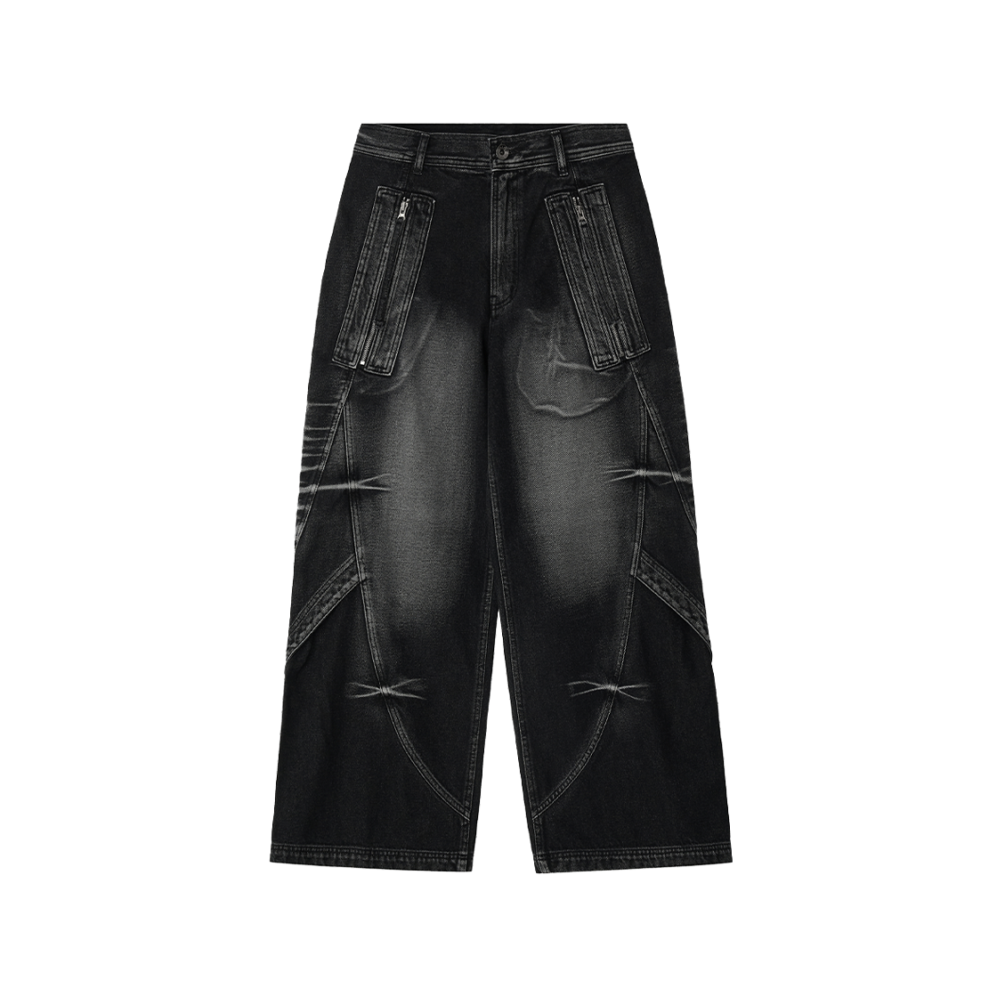 비엘알 커브드 탱커 워시드 데님 팬츠(BLR Curved Tanker Washed Denim Pants)