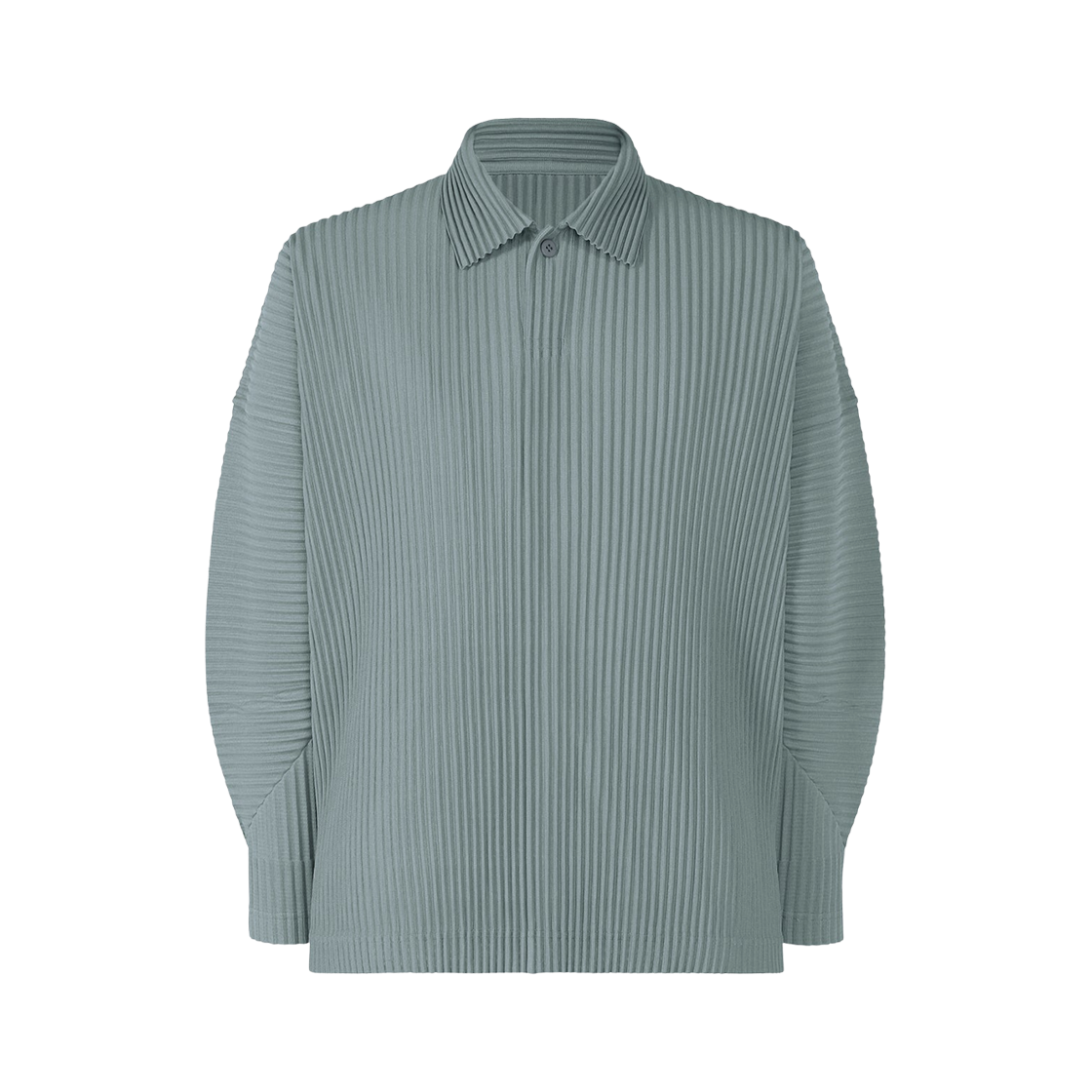 HP53-JM082-71 Homme Plisse Issey Miyake MC August Long Sleeve Polo Shirt Slate Blue