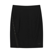 OJOS Button Slit Midi Skirt Black
