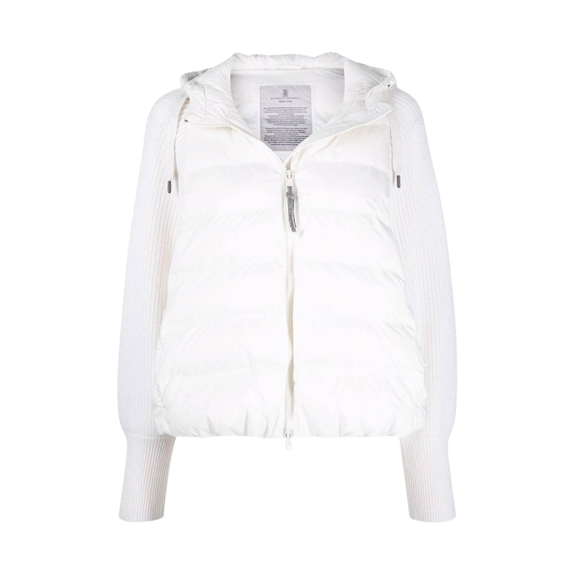 (W) 브루넬로 쿠치넬리 후드 다운 자켓 화이트((W) Brunello Cucinelli Hooded Down Jacket White) - 1