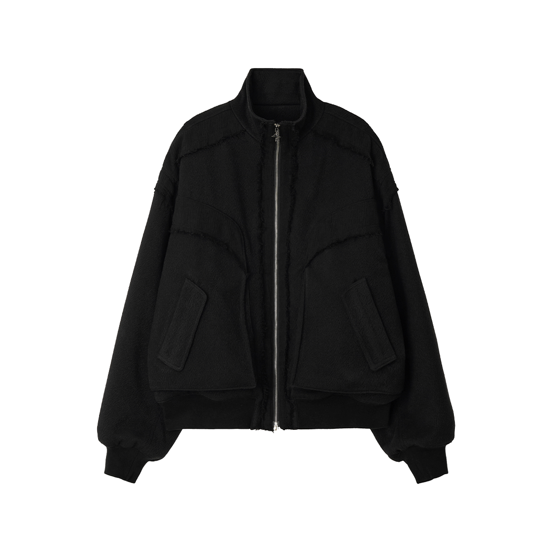 BLRBLUER25FWJK02 BLR Heavy Texture Wool Linen Puffer Jacket