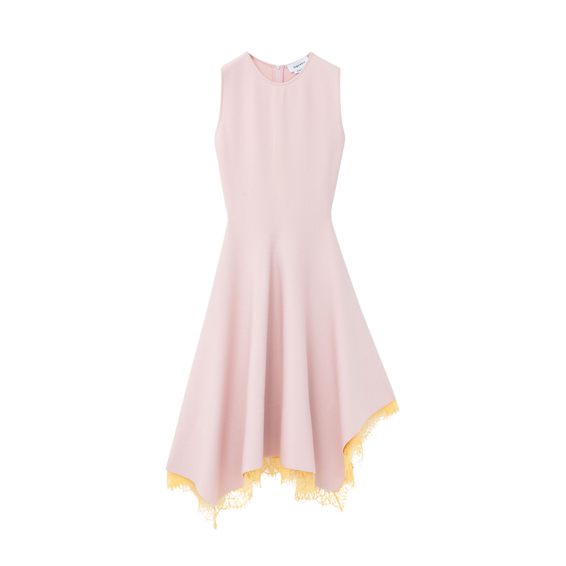 839750Q1BEG5139 (W) Alexander McQueen Lace Detail Asymmetric Dress Rose Peach