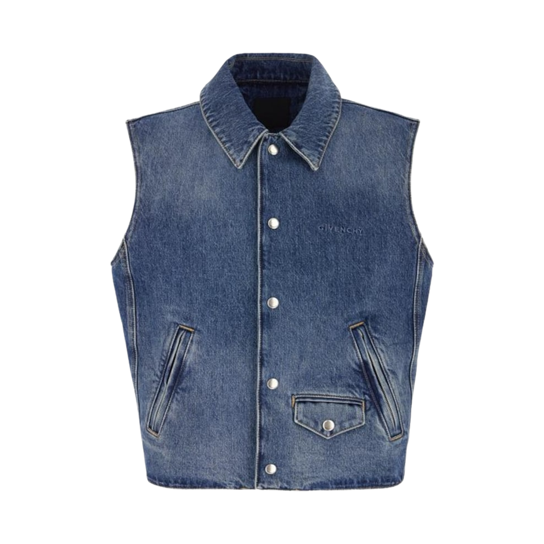 지방시 코튼 슬리브리스 데님 베스트 인디고 블루(Givenchy Cotton Sleeveless Denim Vest Indigo Blue)