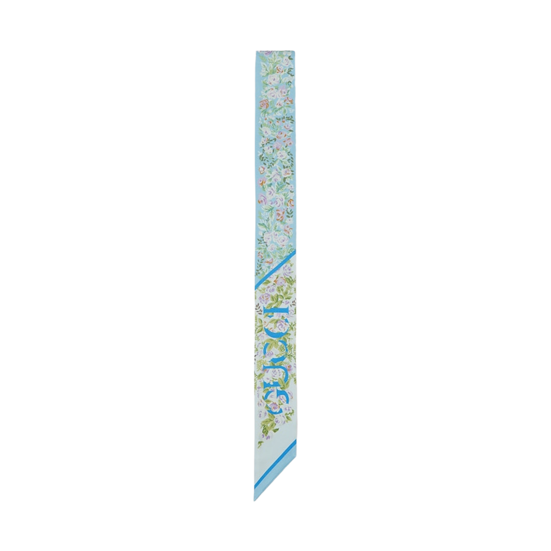 783189-3G001-4978 (W) Gucci Print Silk Ribbon Light Blue