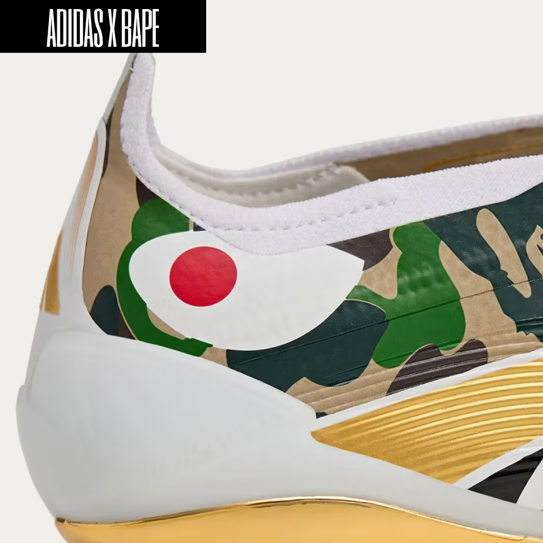 Adidas x BAPE Stan Smith Cloud White, Adidas x BAPE Superstar 80s Green Camo 착용 스타일 - 4