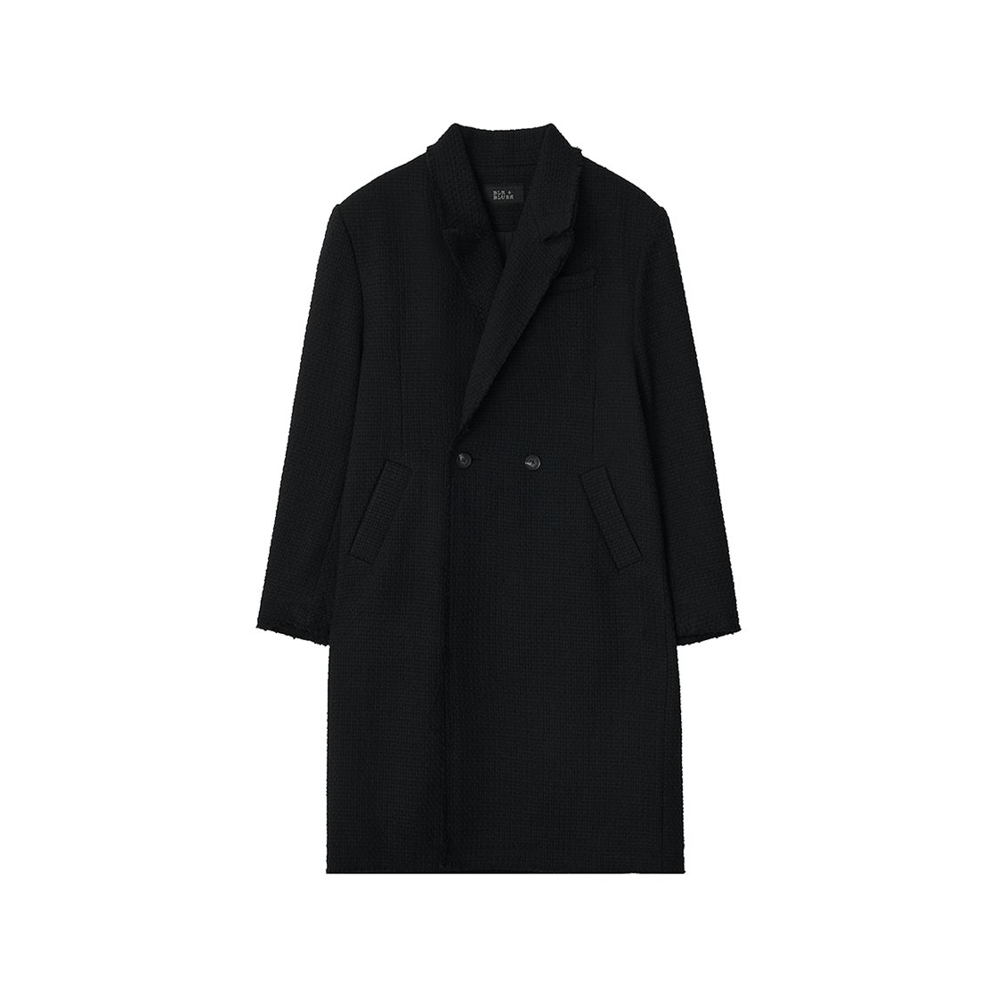 비엘알 엠보스드 로우 엣지 롱 더블 코트(BLR Embossed Raw-edge Long Double Coat)