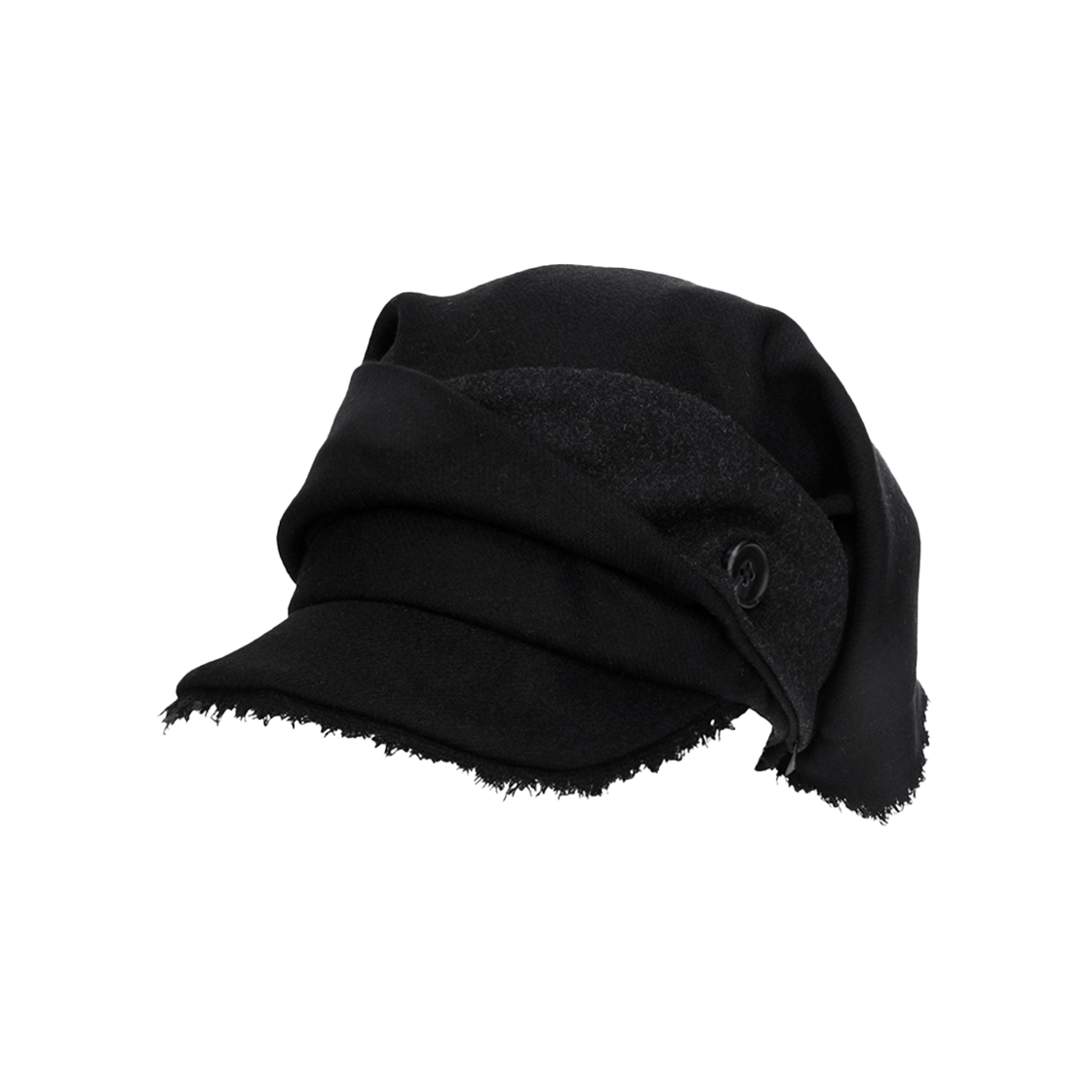 오호스 스카프 베일 울 캡 블랙(OJOS Scarf Veil Wool Cap Black)