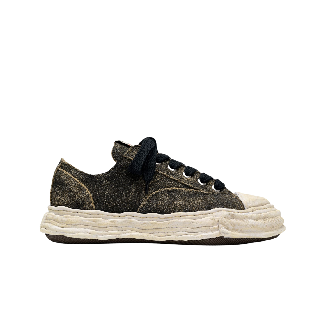 메종 미하라 야스히로 피터슨23 OG 솔 빈티지 스웨이드 로우탑 스니커즈 블랙