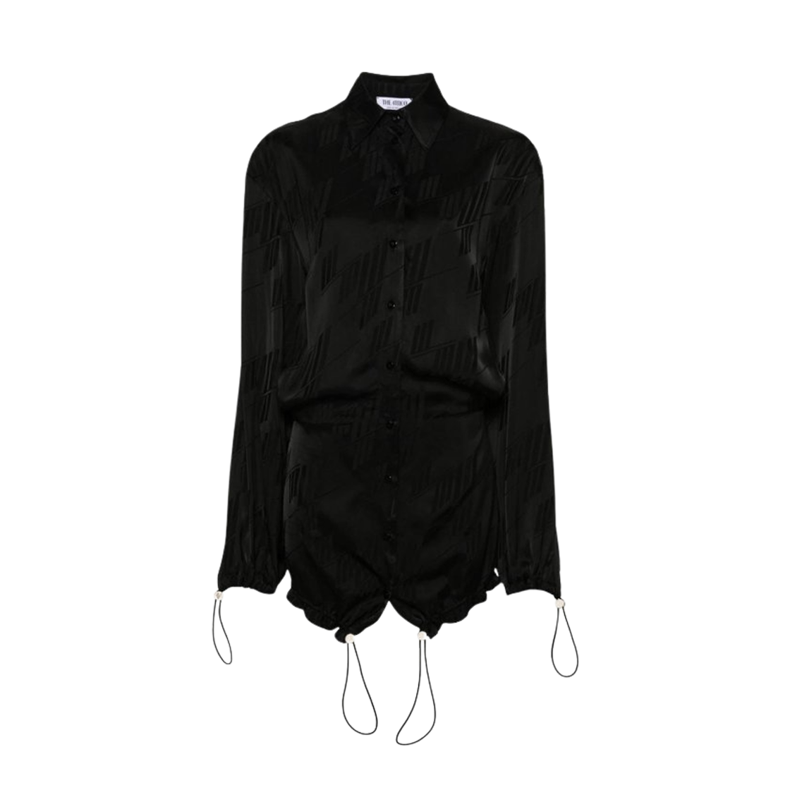 (W) 디 아티코 올 오버 로고 미니 드레스 블랙((W) The Attico All Over Logo Mini Dress Black)