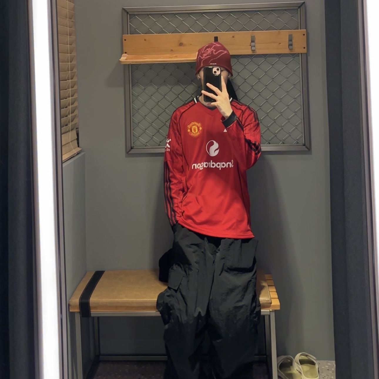 Adidas Manchester United 2025/26 Home Jersey Mufc Red - KR Sizing (Non Marking Ver.) 착용 스타일