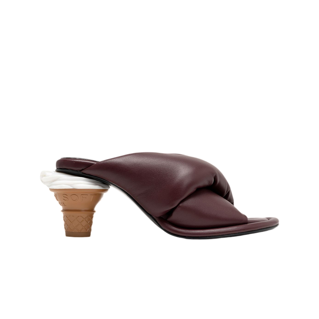 (W) 메종 미하라 야스히로 소프트 서브 힐 퍼퍼 샌들 보르도((W) Maison Mihara Yasuhiro Soft Serve Heel Puffer Sandals Bordeaux) - 1