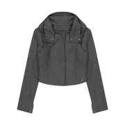 OJOS Layered Bolero Wool Jacket Grey