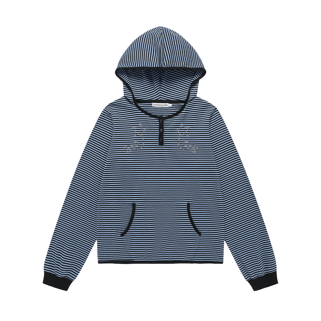 CV2FFFM403ANV CAVISH W Stud Striped Hoodie Navy