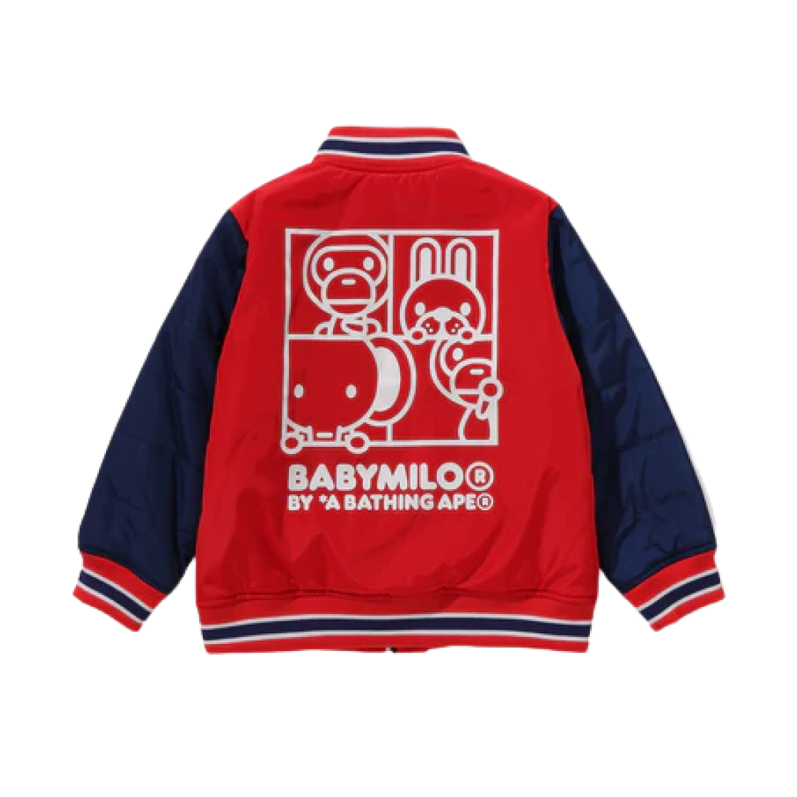 (키즈) 베이프 베이비 마일로 패딩 바시티 자켓 레드((Kids) BAPE Baby Milo Padded Varsity Jacket Red) - 2