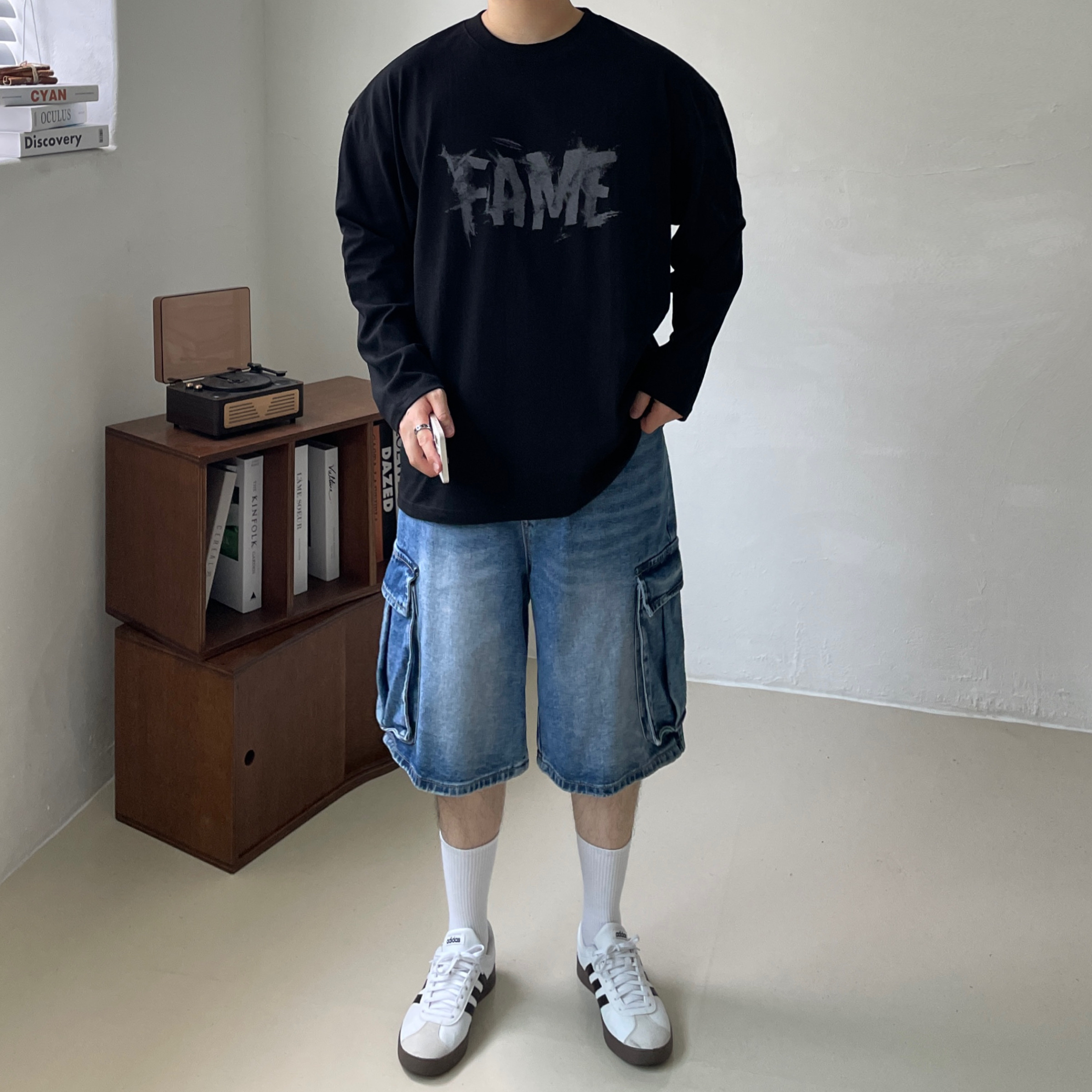 Adidas Samba OG Cloud White 착용 스타일 - 1