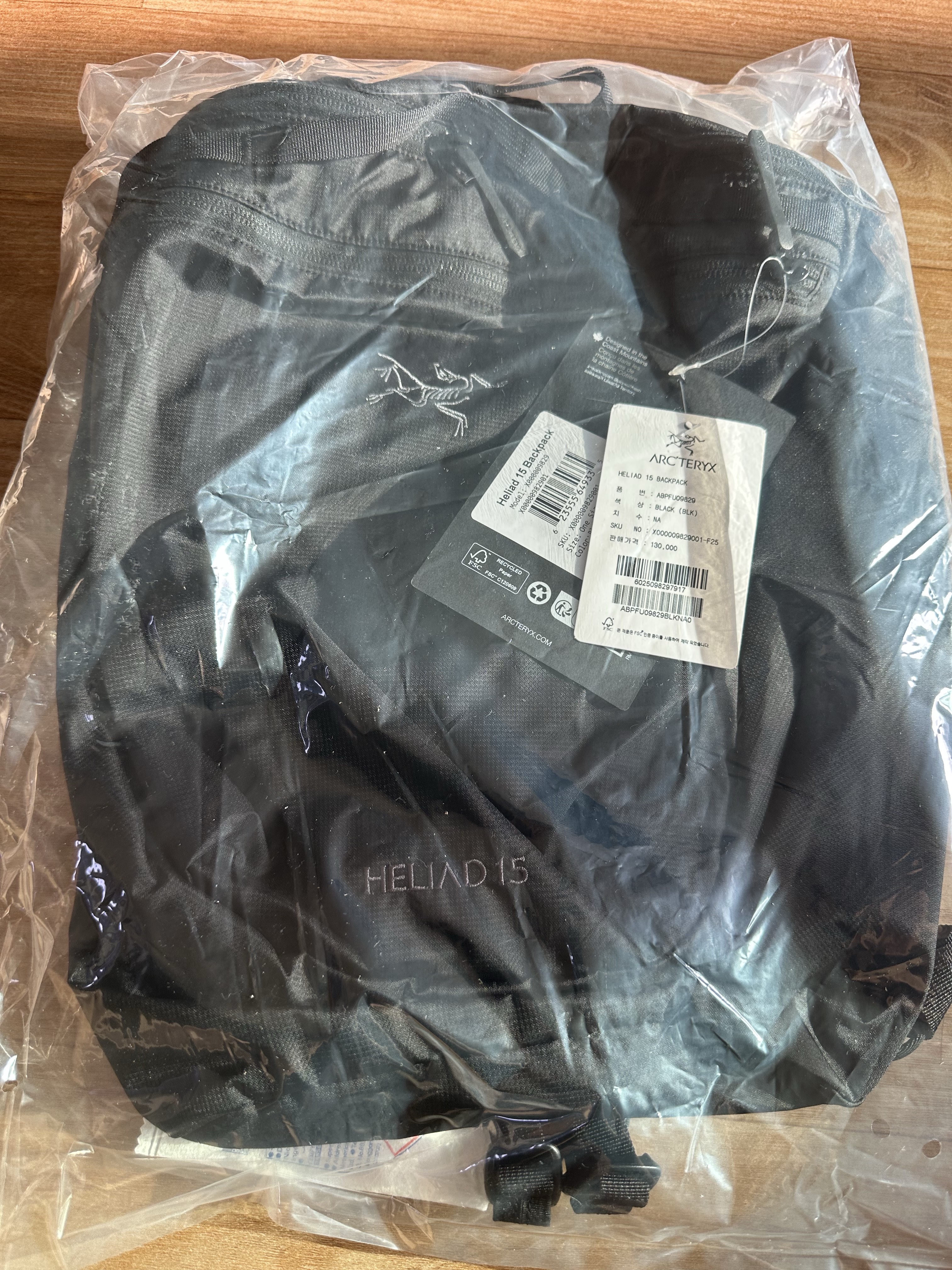 Arc'teryx Heliad 15 Backpack Black 착용 스타일