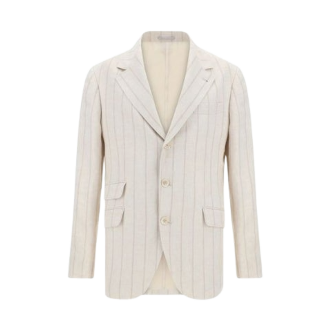 브루넬로 쿠치넬리 스트라이프 울 테일러드 자켓 베이지(Brunello Cucinelli Striped Wool Tailored Jacket Beige) - 1