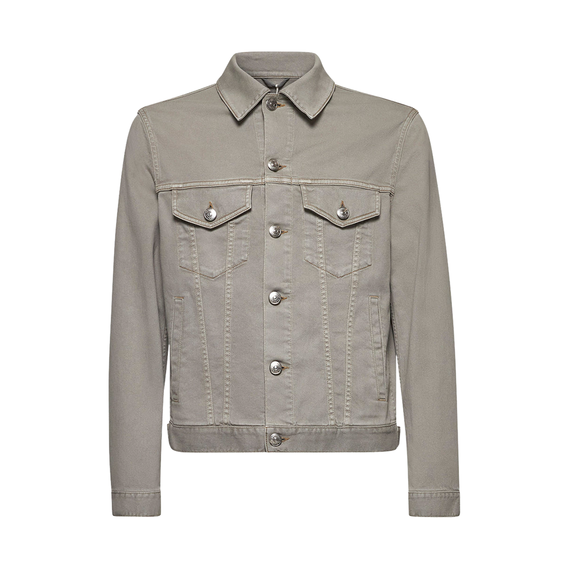M277P6910-C7018 Brunello Cucinelli Garment-Dyed Comfort Lightweight Denim Jacket Khaki
