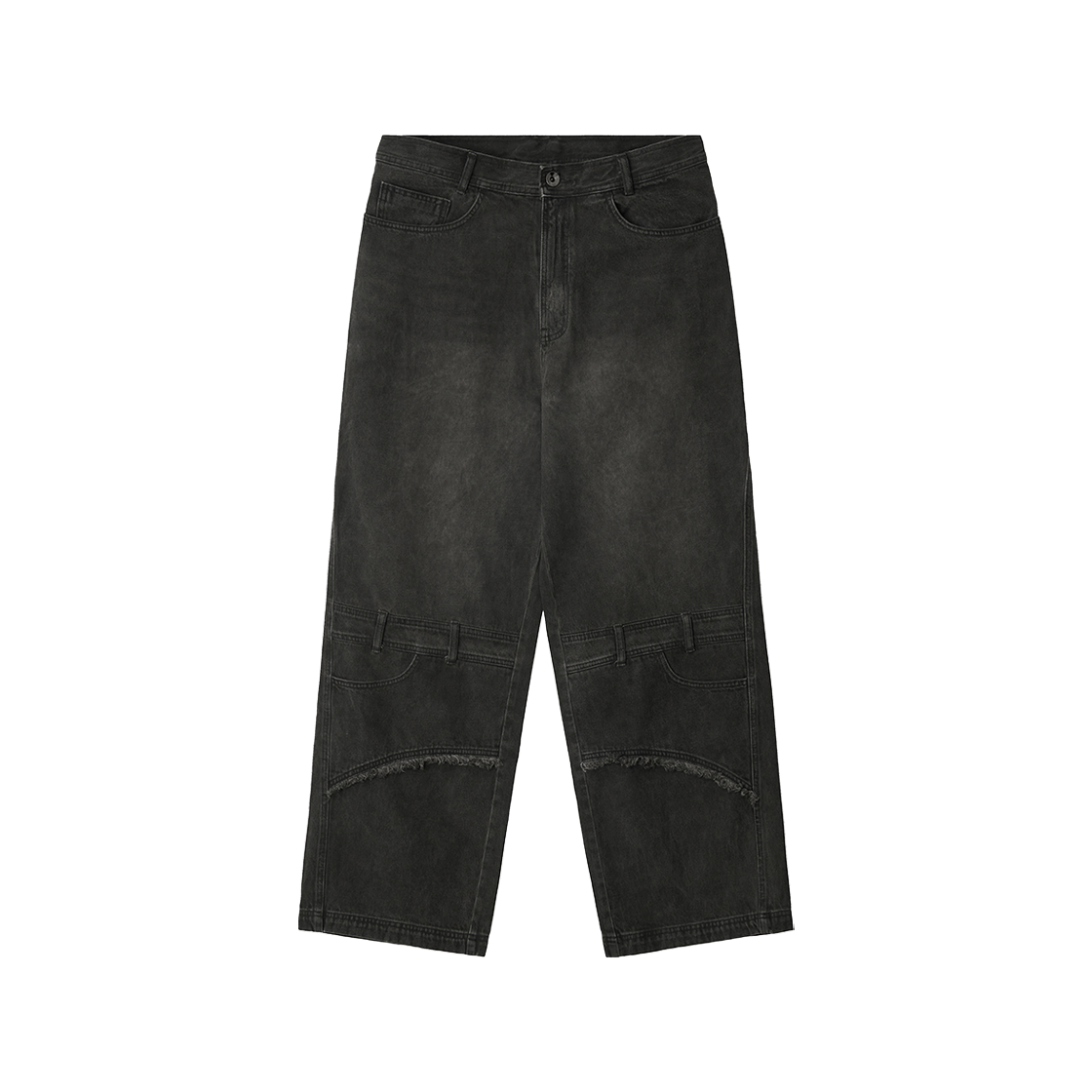 비엘알 오일 워시드 더블 웨이스트 데님 팬츠(BLR Oil Washed Double Waist Denim Pants)