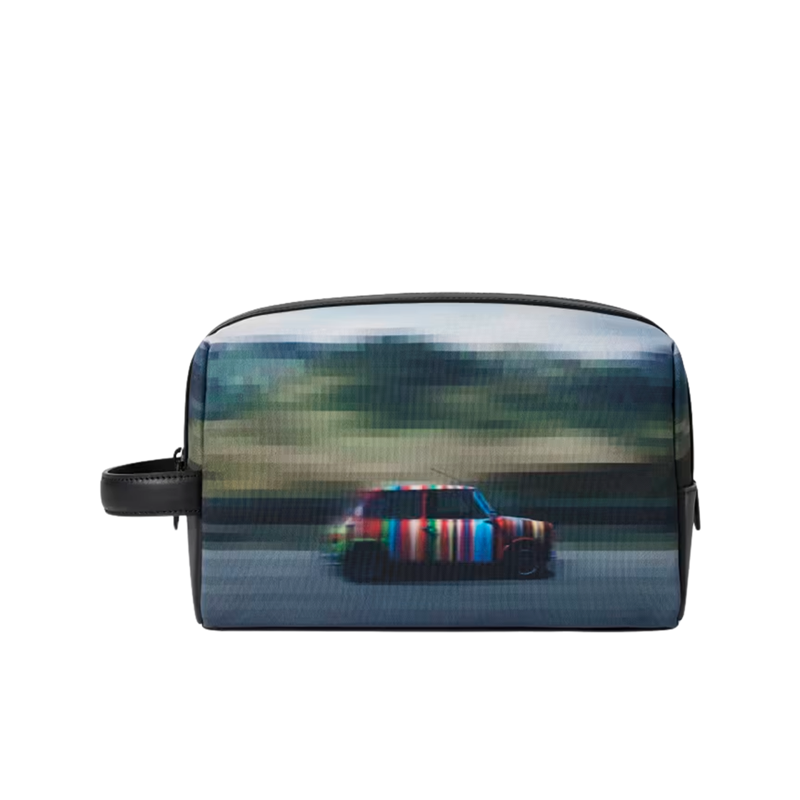 M1A-8105-TGLENC-PR Paul Smith Pixelated Mini Recycled Polyester Wash Bag Black