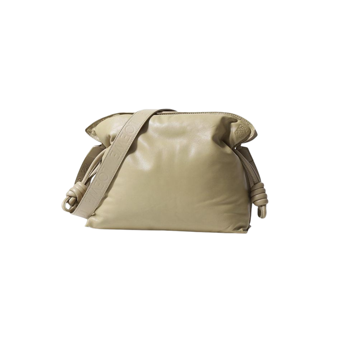 로에베 샤이니 나파 램스킨 퍼퍼 플라멩코 클러치 클레이 그린(Loewe Puffer Flamenco Clutch in Shiny Nappa Lambskin Clay Green)