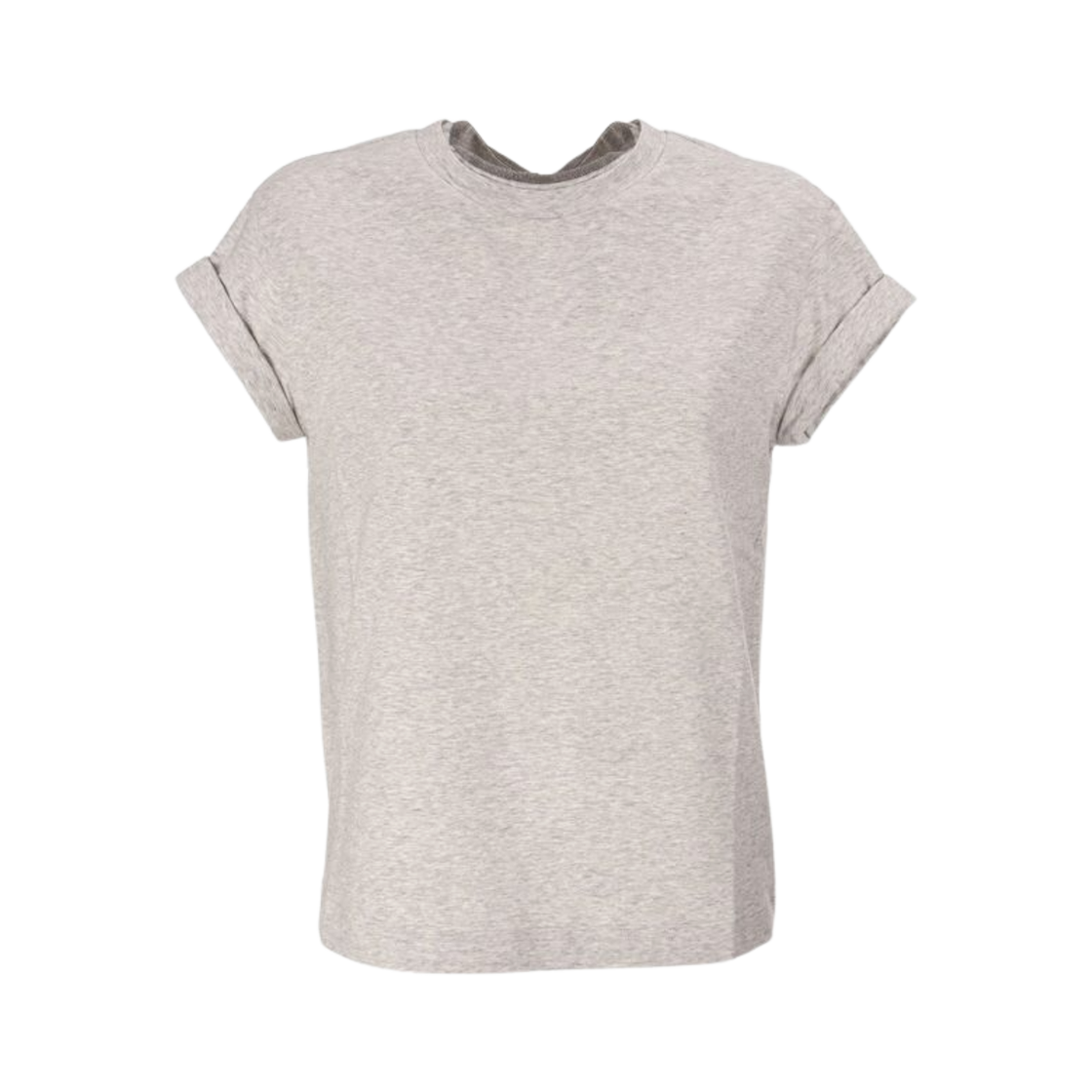 M0T18BD200-C8003 (W) Brunello Cucinelli Contrast Trim Cotton T-Shirt Grey