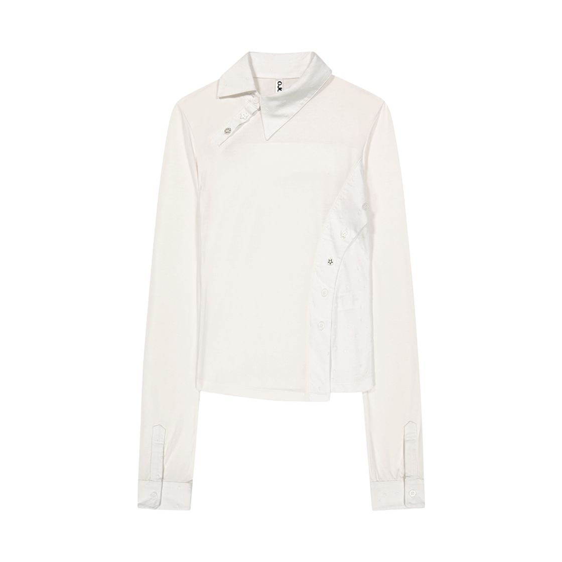 오호스 스타컷 저지 카라 티 오프 화이트(OJOS Starcut Jersey Collar Tee Off White)