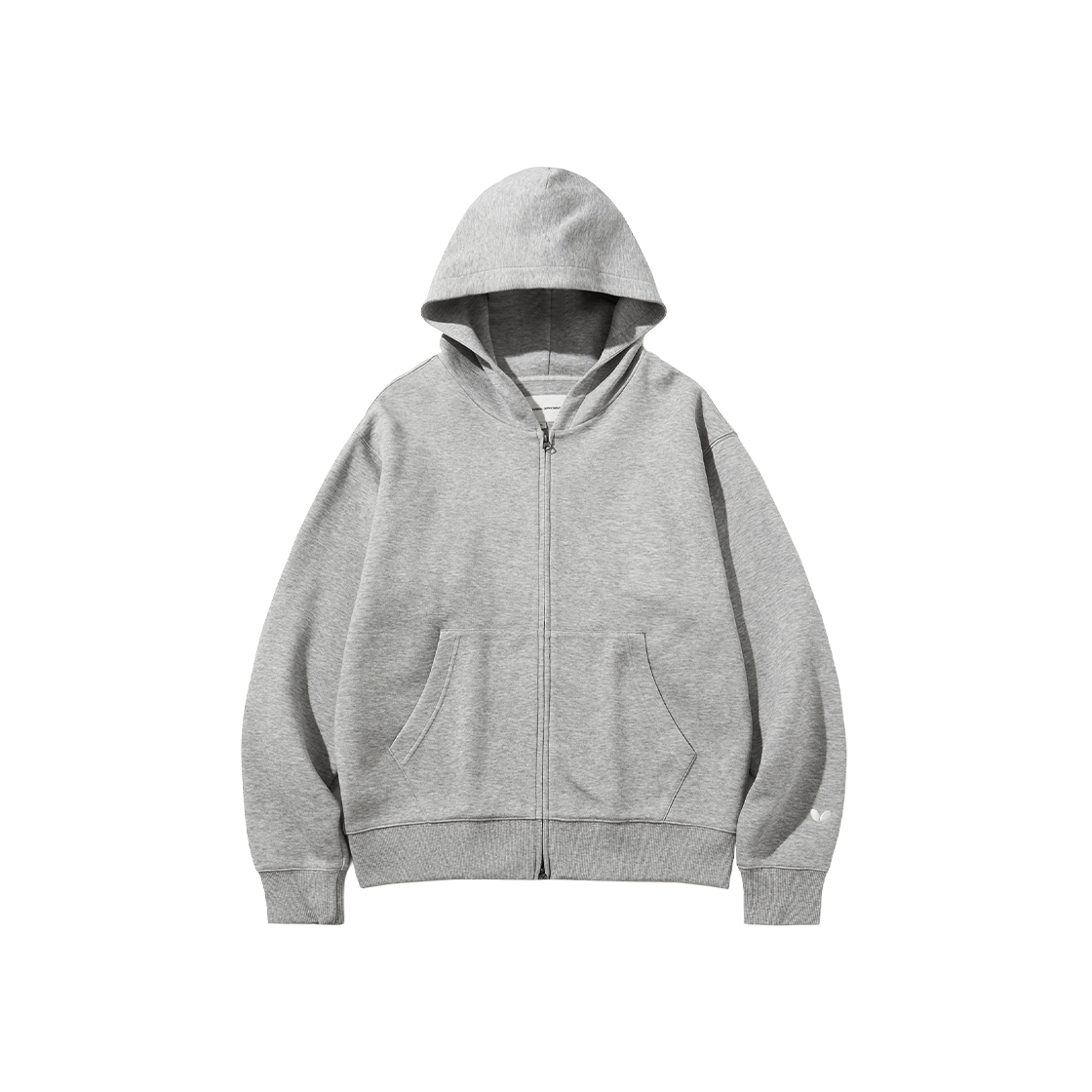 BFF1HZ301AMG Butterfly Original Embroidery Logo 2 Way Hoodie Zip-up Grey