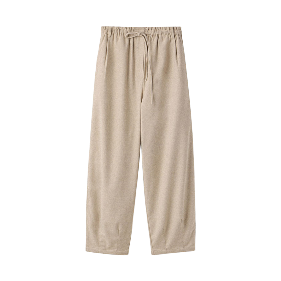 UM253APT104CR Wool Flannel Oval Silhouette Pants_Cream