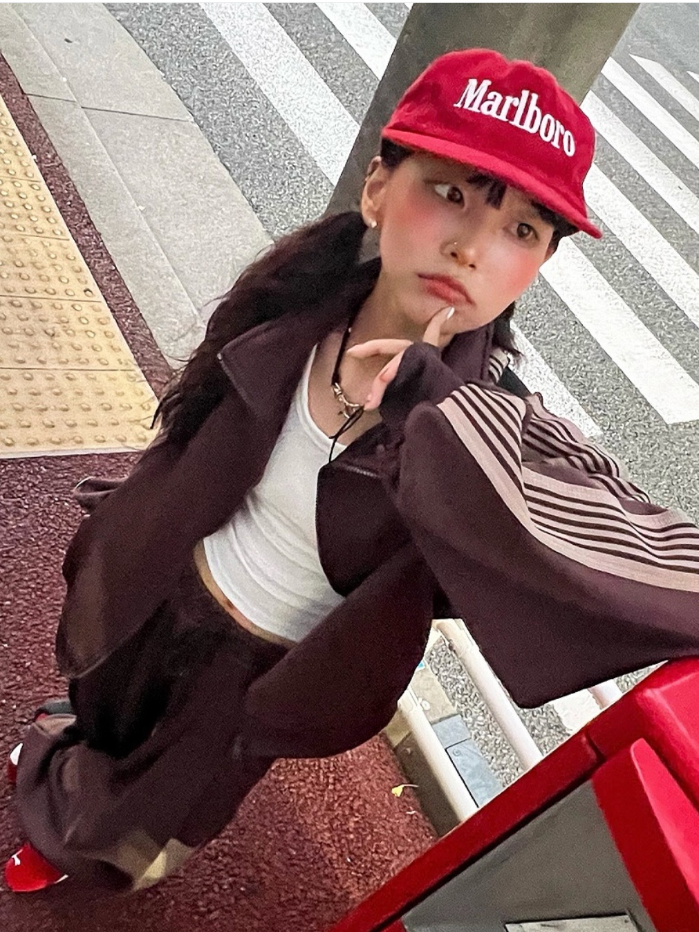 Puma Speedcat OG Red White 착용 스타일 - 1