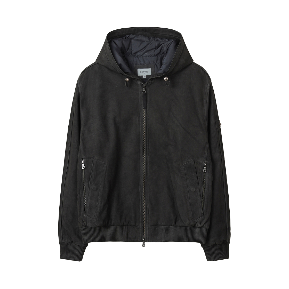 SAUDW25301CHX SERIES Washing Lambskin Hoodie Jacket Charcoal