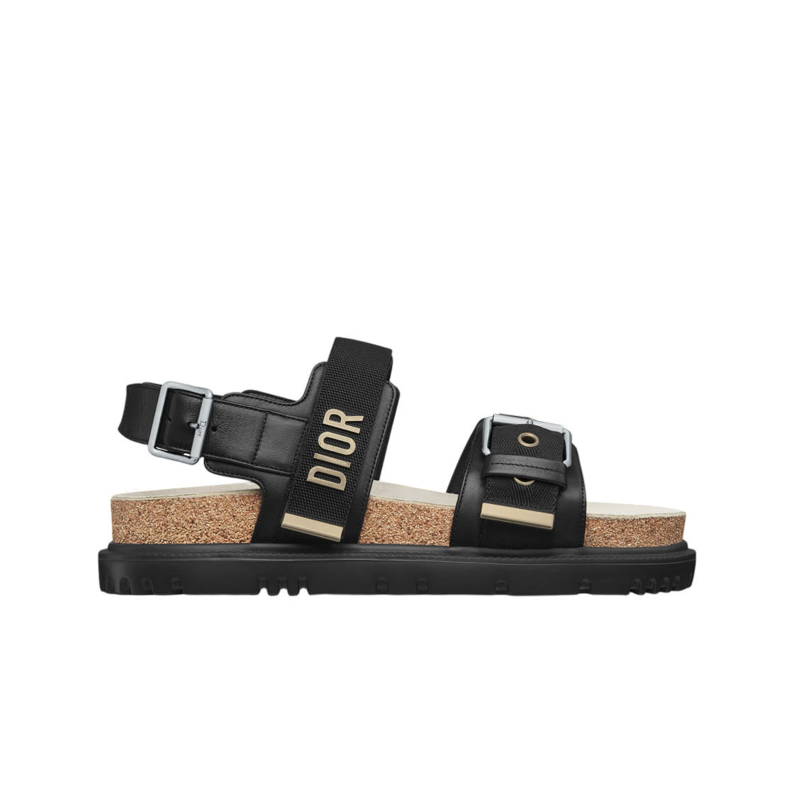 KCO413TLL-S900 (W) Dior Dioract Sandals In Lambskin And Technical Fabric Black