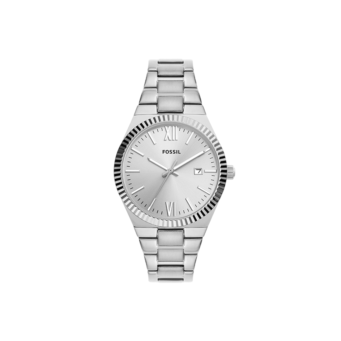 파슬 스칼렛 쓰리 핸드 데이트 스테인리스 스틸 시계 실버 실버(Fossil Scarlette Three-Hand Date Stainless Steel Watch Silver Silver)
