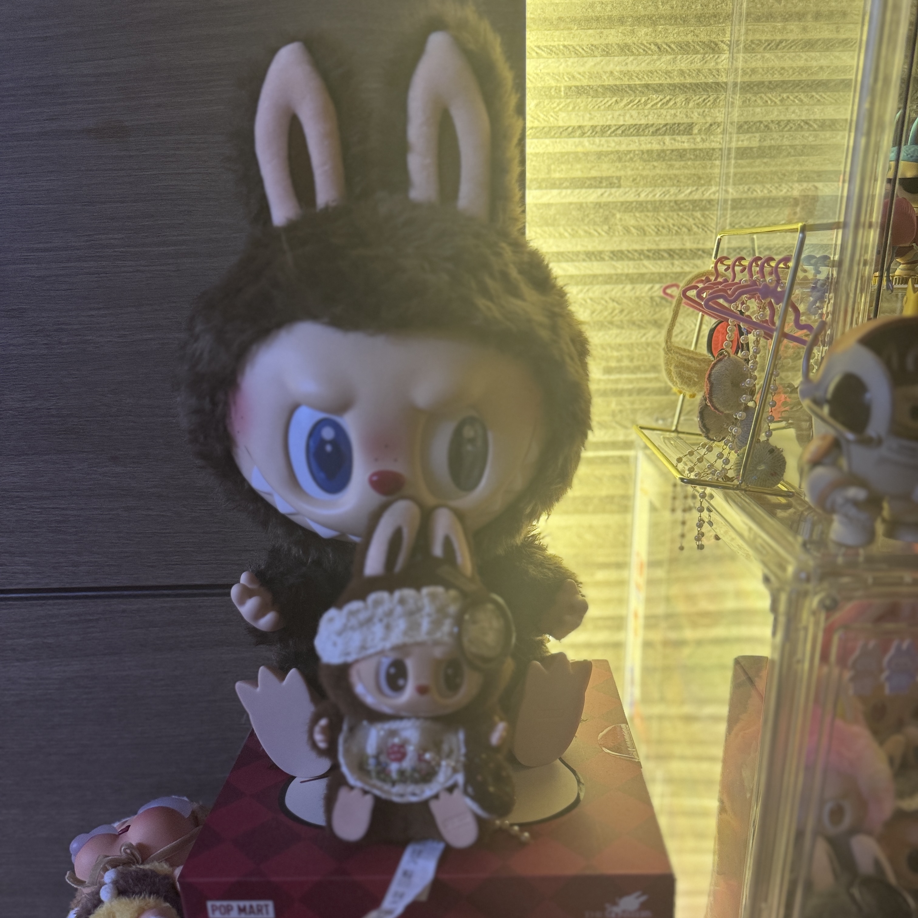 Pop Mart Labubu Let's Play Together Doll Series Duoduo Keyring (Opened Case), Pop Mart The Monsters Checkmate Series Doll 착용 스타일