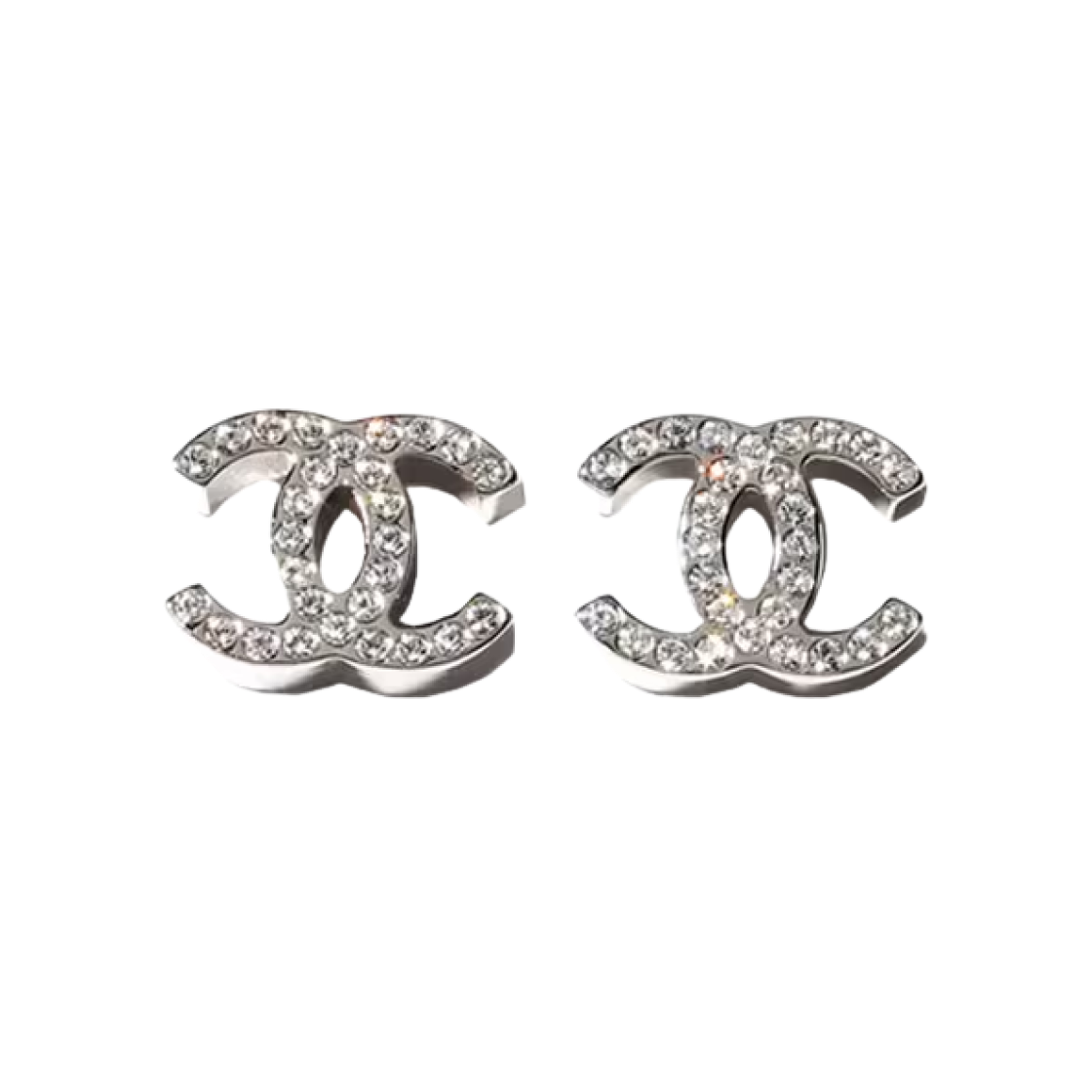 (W) 샤넬 이어링 메탈 & 실버 크리스탈((W) Chanel Earrings Metal & Silver Crystal) - 1
