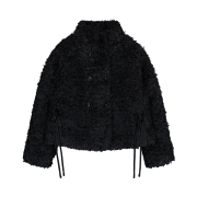 COYSEIO Hairy Fur Jacket Black