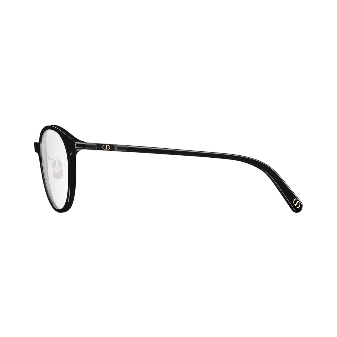 (W) 디올 미니CD R5F 안경 라운드 프레임 블루 라이트 필터 렌즈 블랙((W) Dior MiniCD R5F Glasses In Round Frame with Blue Light Filter Lenses Black) - 3