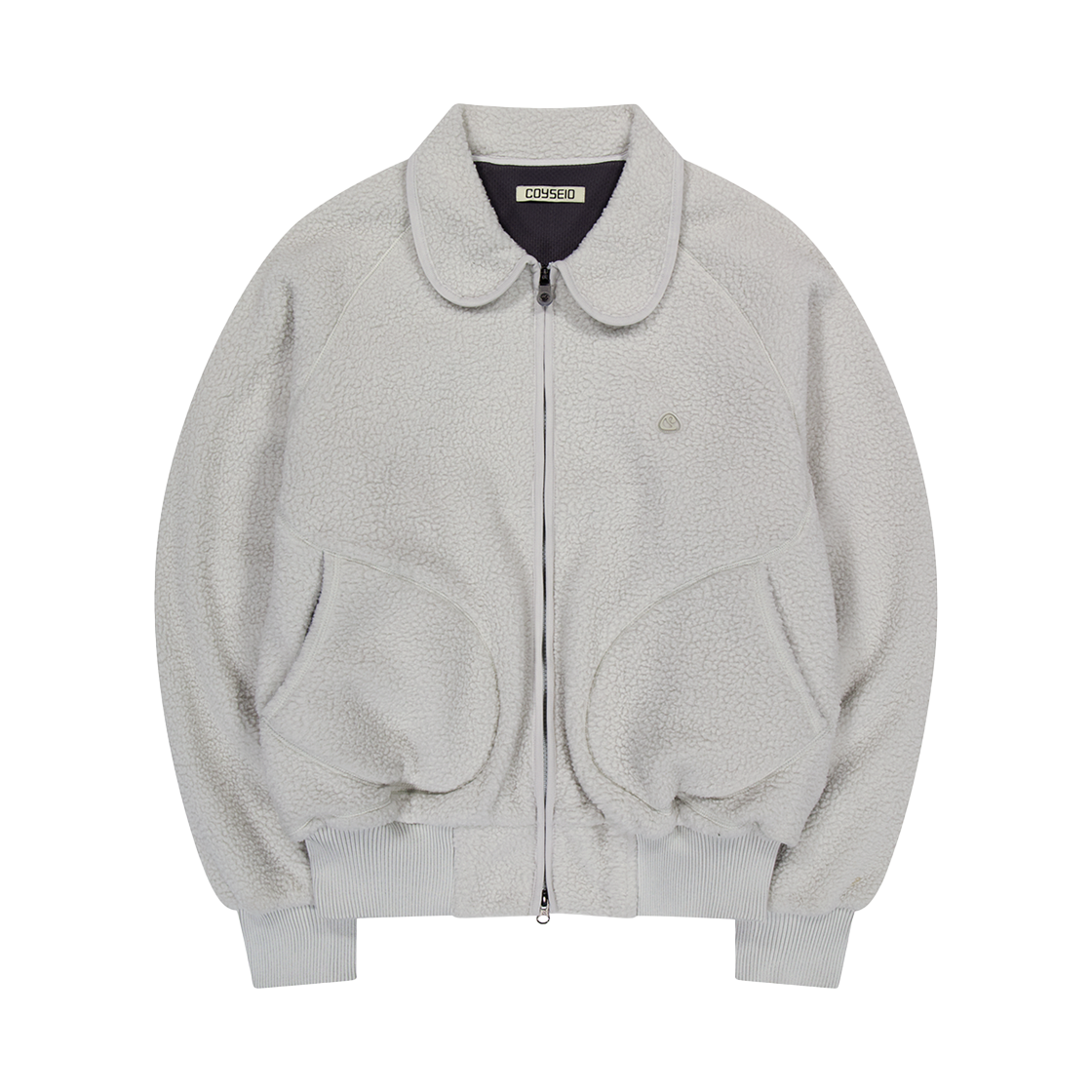 코이세이오 라운드 칼라 플리스 재킷 라이트 그레이(COYSEIO Round Collar Fleece Jacket Light Grey)