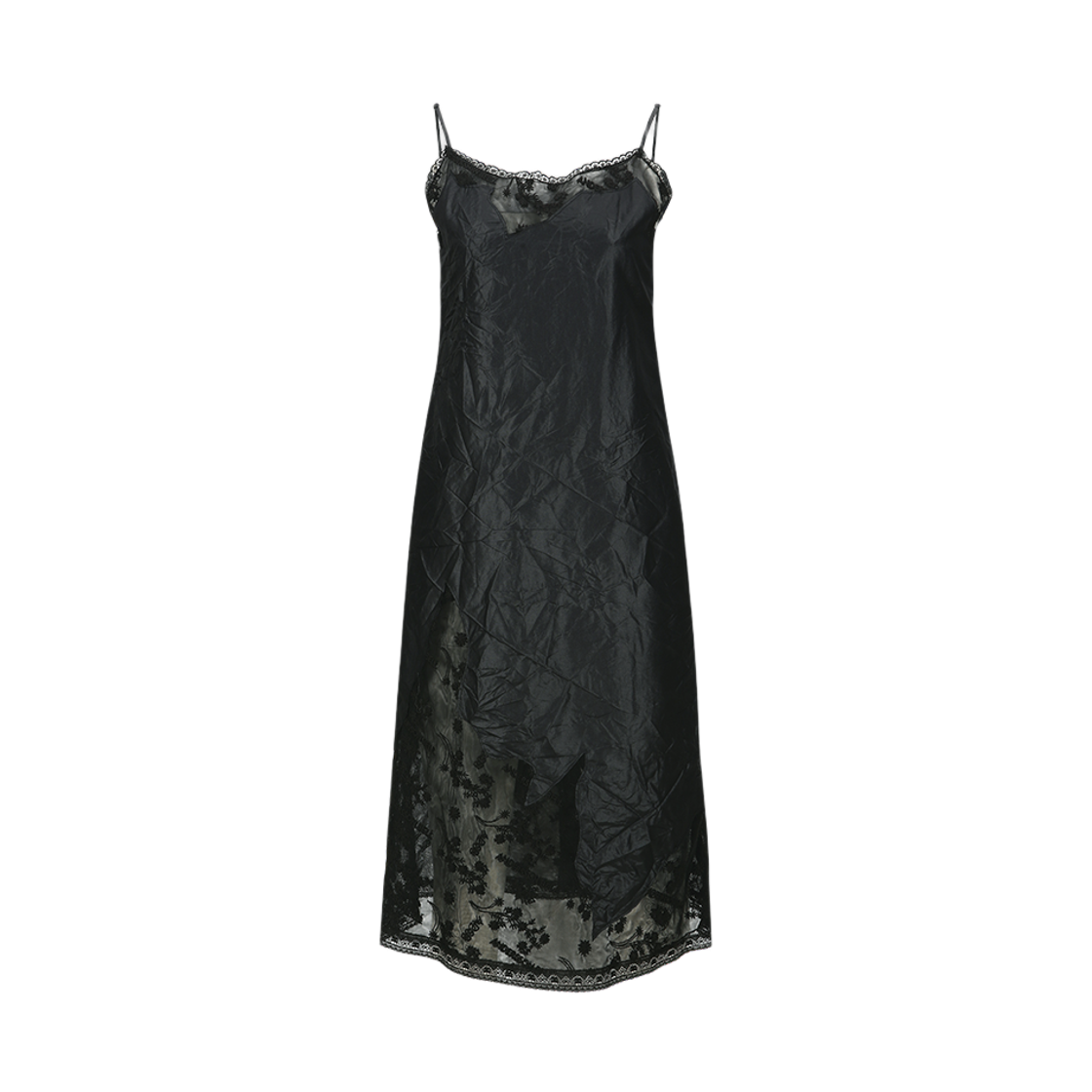 atb1397w(BLACK) ADSB Andersson Bell Lace Patchwork Slip Dress Black