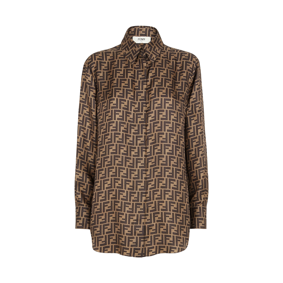 FS8107A8G3F118W (W) Fendi Silk Shirt Brown
