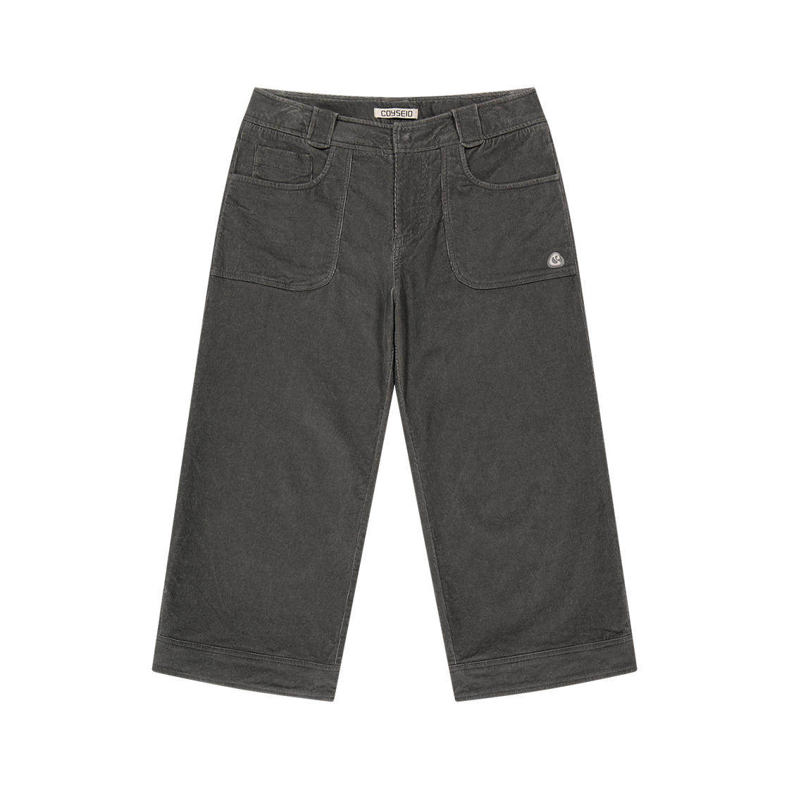 CY2503PASO01 COYSEIO Rustic Corduroy Capri Pants Charcoal